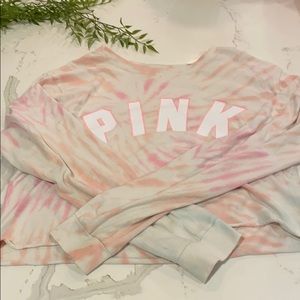 Long sleeve tie dye pink shirt
